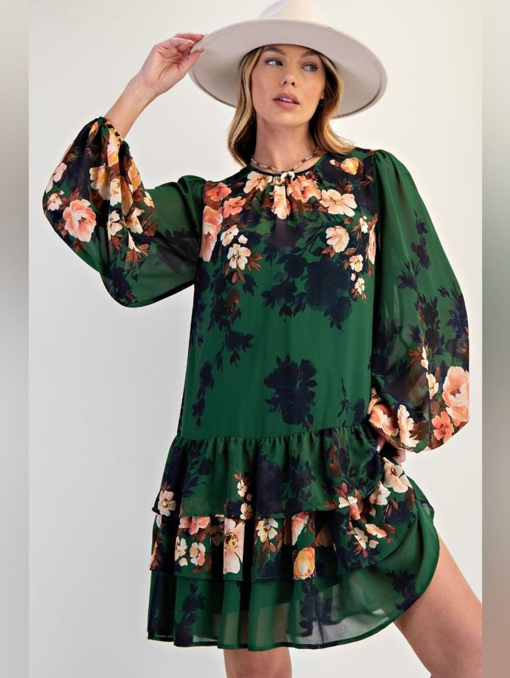 NWOT Easel Border Printed Mini Chiffon Dress Size S